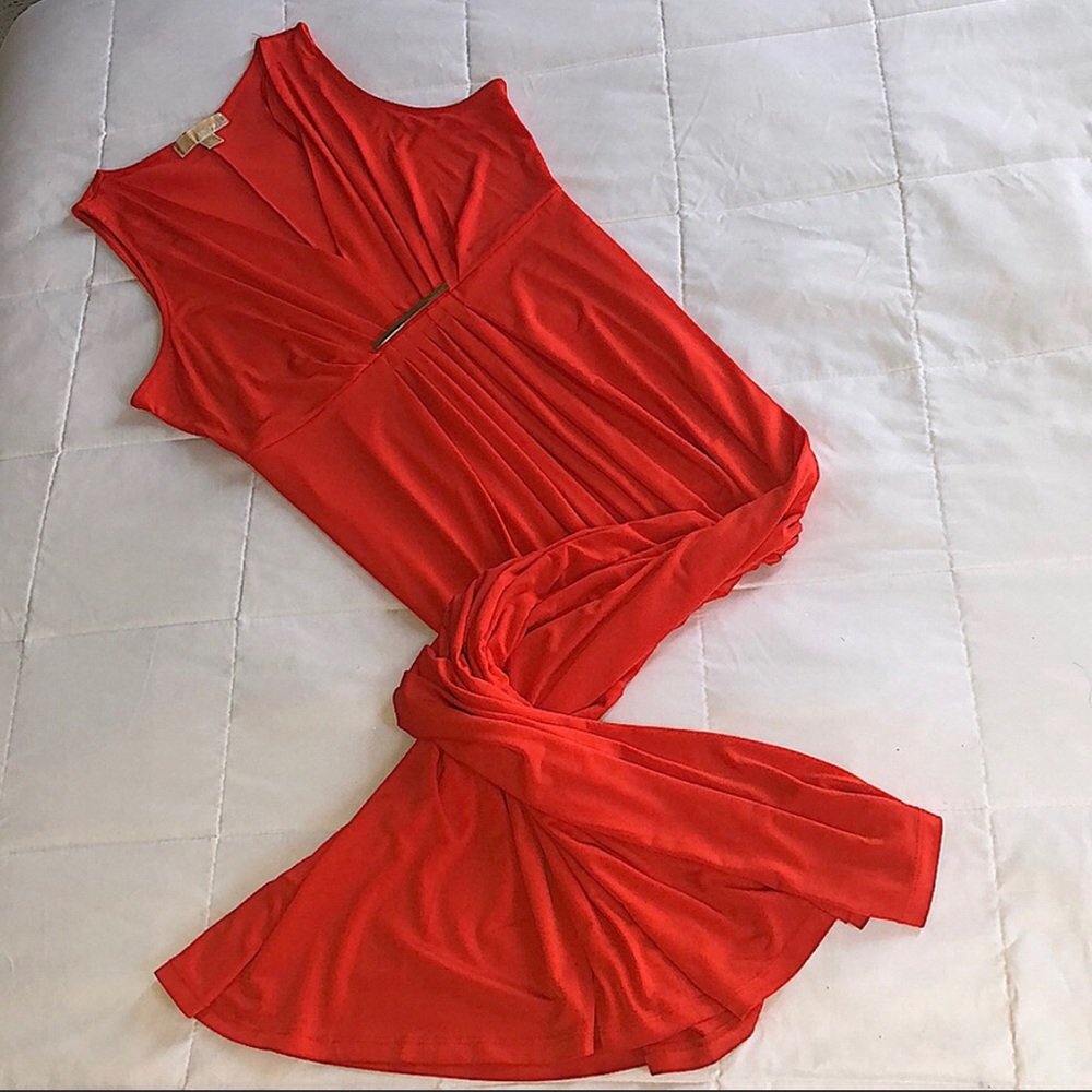 Women, Dress, Michael Kors, Medium,  Apricot (Deep bright orange) - Picture 3 of 13